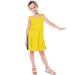 Civil Flag Of Andorra Kids  Sleeveless Dress by abbeyz71