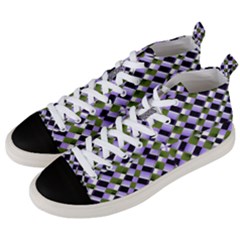 Hypnotic Geometric Pattern Men s Mid-top Canvas Sneakers by dflcprints