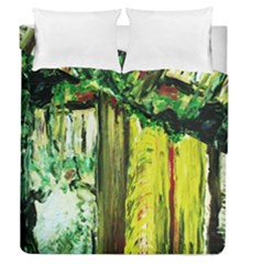 Old Tree And House With An Arch 8 Duvet Cover Double Side (queen Size) by bestdesignintheworld