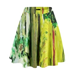 Old Tree And House With An Arch 8 High Waist Skirt by bestdesignintheworld