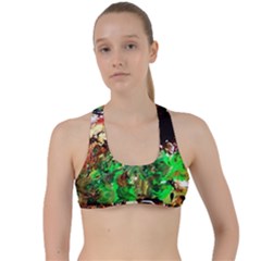 Old Tree And House With An Arch 7 Criss Cross Racerback Sports Bra by bestdesignintheworld