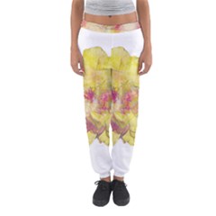 Yellow Rose Women s Jogger Sweatpants by aumaraspiritart