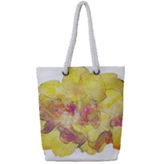 Yellow Rose Full Print Rope Handle Tote (small) by aumaraspiritart