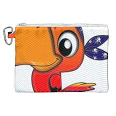 Bird Cartoon Character Parrot Canvas Cosmetic Bag (xl) by Simbadda