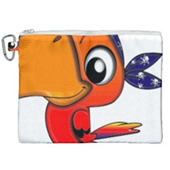 Bird Cartoon Character Parrot Canvas Cosmetic Bag (xxl) by Simbadda
