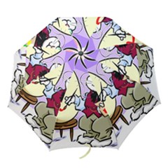 Bunny Easter Artist Spring Cartoon Folding Umbrellas by Simbadda