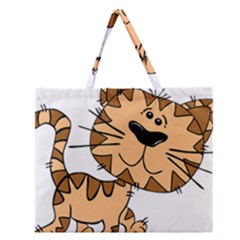 Cats Kittens Animal Cartoon Moving Zipper Large Tote Bag by Simbadda