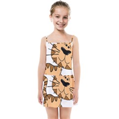 Cats Kittens Animal Cartoon Moving Kids Summer Sun Dress by Simbadda