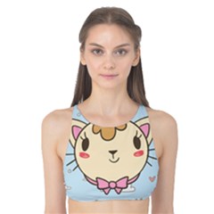 Cat Cloud Heart Texture Kitten Tank Bikini Top by Simbadda