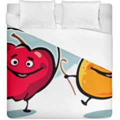 Dancing Fruit Apple Organic Fruit Duvet Cover (king Size) by Simbadda