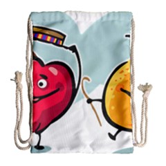 Dancing Fruit Apple Organic Fruit Drawstring Bag (large) by Simbadda