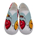 Dancing Fruit Apple Organic Fruit Women s Canvas Slip Ons View1