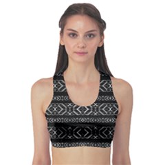 Futuristic Geometric Stripes Pattern Sports Bra