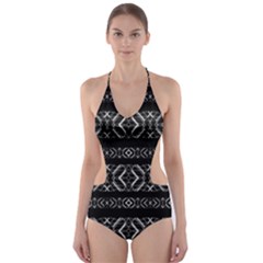 Futuristic Geometric Stripes Pattern Cut-out One Piece Swimsuit by dflcprints