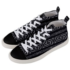 Futuristic Geometric Stripes Pattern Men s Mid-top Canvas Sneakers by dflcprints