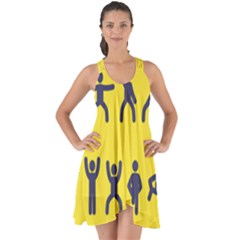 Gymnast Stick Man Man Stick Show Some Back Chiffon Dress by Simbadda