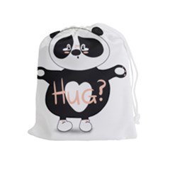 Panda Hug Sorry Cute Cute Bear Drawstring Pouches (extra Large) by Simbadda