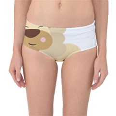 Lion Cute Sketch Funny Mid-waist Bikini Bottoms by Simbadda