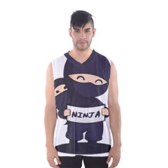 Ninja Baby Parent Cartoon Japan Men s Basketball Tank Top by Simbadda