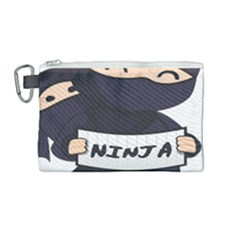 Ninja Baby Parent Cartoon Japan Canvas Cosmetic Bag (medium) by Simbadda