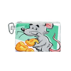 Mouse Cheese Tail Rat Hole Canvas Cosmetic Bag (small) by Simbadda