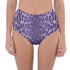 Purple Leopard Print Reversible High-waist Bikini Bottoms by CasaDiModa