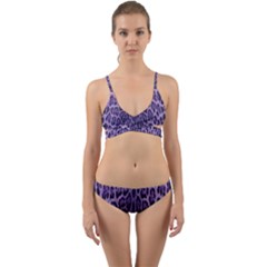 Purple Leopard Print Wrap Around Bikini Set