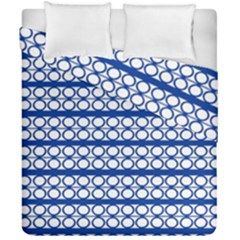 Circles Lines Blue White Pattern  Duvet Cover Double Side (california King Size) by BrightVibesDesign