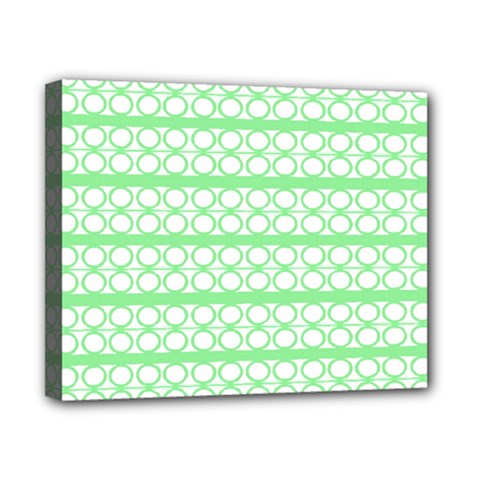 Circles Lines Green White Pattern Canvas 10  X 8  by BrightVibesDesign