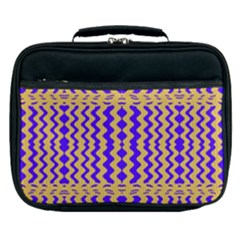 Purple Yellow Wavey Lines Lunch Bag by BrightVibesDesign