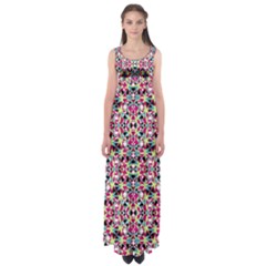 Multicolored Abstract Geometric Pattern Empire Waist Maxi Dress by dflcprints