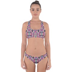 Multicolored Abstract Geometric Pattern Cross Back Hipster Bikini Set by dflcprints