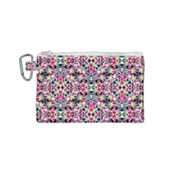 Multicolored Abstract Geometric Pattern Canvas Cosmetic Bag (small)