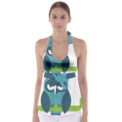 Owl Comic Animal Babydoll Tankini Top by Simbadda