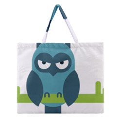 Owl Comic Animal Zipper Large Tote Bag by Simbadda