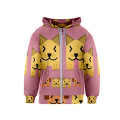 Pet Animal Feline Domestic Animals Kids  Zipper Hoodie by Simbadda