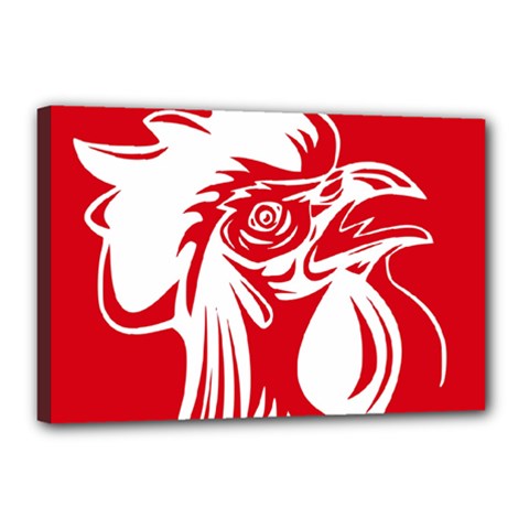 Cock Logo Emblem Symbol France Canvas 18  X 12 