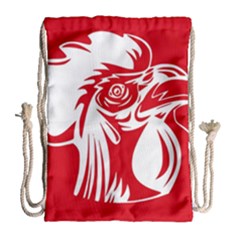 Cock Logo Emblem Symbol France Drawstring Bag (large) by Simbadda
