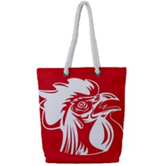 Cock Logo Emblem Symbol France Full Print Rope Handle Tote (small) by Simbadda