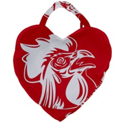 Cock Logo Emblem Symbol France Giant Heart Shaped Tote by Simbadda