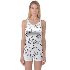 Flock Birds Animals Flying One Piece Boyleg Swimsuit by Simbadda