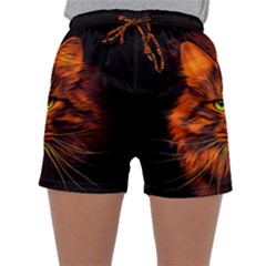 Cat Digiart Artistically Cute Sleepwear Shorts by Simbadda