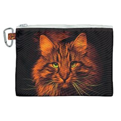 Cat Digiart Artistically Cute Canvas Cosmetic Bag (xl)