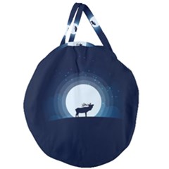 Moon Hirsch Wild Nature Antler Giant Round Zipper Tote