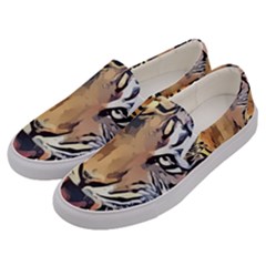 Tiger Animal Teeth Nature Design Men s Canvas Slip Ons by Simbadda