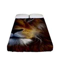 Fractalius Big Cat Animal Fitted Sheet (full/ Double Size) by Simbadda