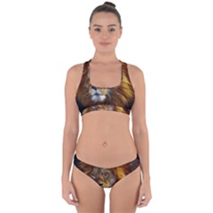 Fractalius Big Cat Animal Cross Back Hipster Bikini Set by Simbadda