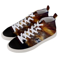 Fractalius Big Cat Animal Men s Mid-top Canvas Sneakers by Simbadda