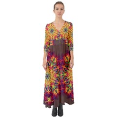 Joyful Living Button Up Boho Maxi Dress by aumaraspiritart