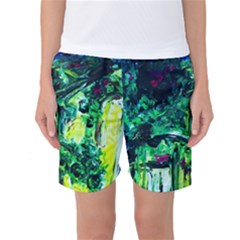 Old Tree And House With An Arch 3 Women s Basketball Shorts by bestdesignintheworld
